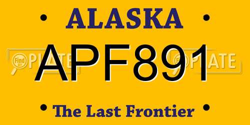 APF891 Alaska License Plate