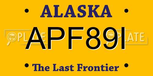 APF89I Alaska License Plate