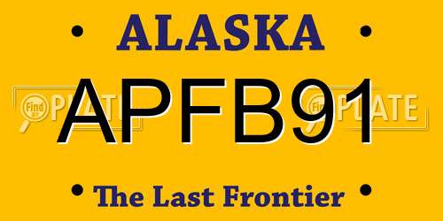 APFB91 Alaska License Plate