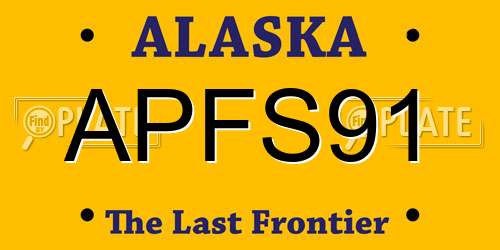 APFS91 Alaska License Plate
