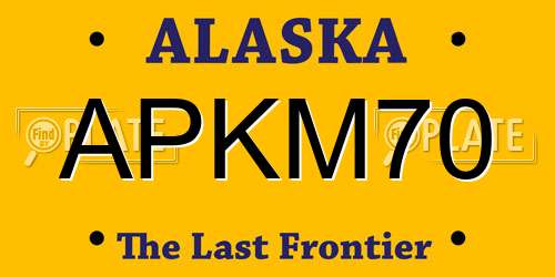 APKM70 Alaska License Plate
