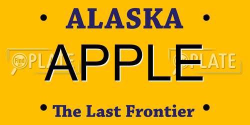 APPLE Alaska License Plate
