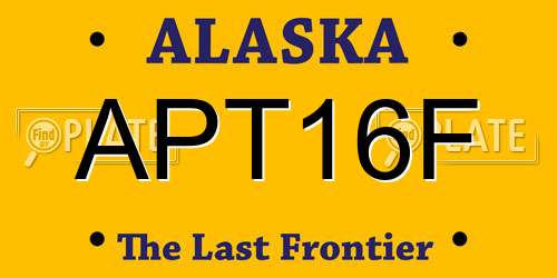 APT16F Alaska License Plate