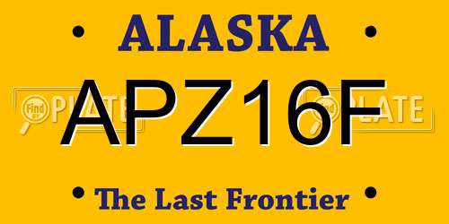 APZ16F Alaska License Plate