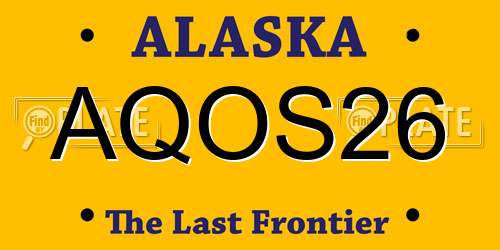 AQOS26 Alaska License Plate