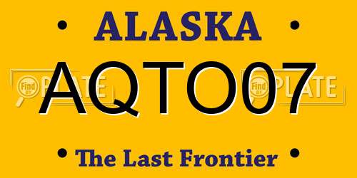 AQTO07 Alaska License Plate
