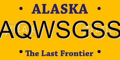AQWSGSS Alaska License Plate