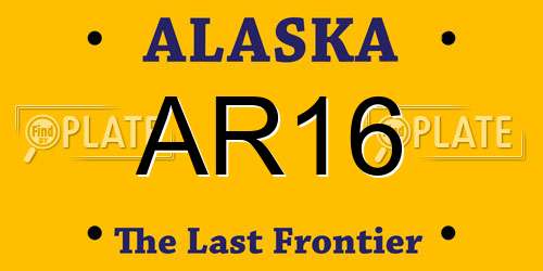AR16 Alaska License Plate
