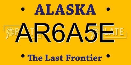 AR6A5E Alaska License Plate