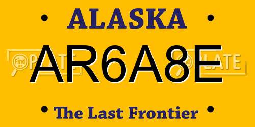 AR6A8E Alaska License Plate