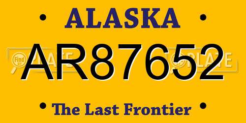 AR87652 Alaska License Plate