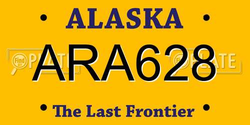 ARA628 Alaska License Plate