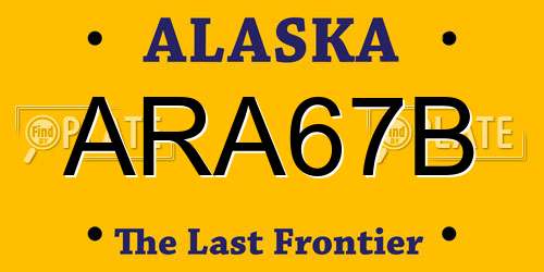 ARA67B Alaska License Plate