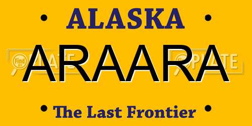 ARAARA Alaska License Plate