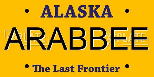 ARABBEE Alaska License Plate
