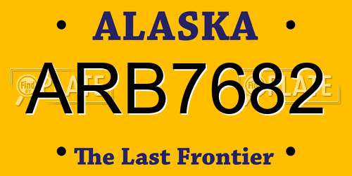 ARB7682 Alaska License Plate