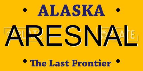 ARESNAL Alaska License Plate