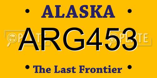 ARG453 Alaska License Plate