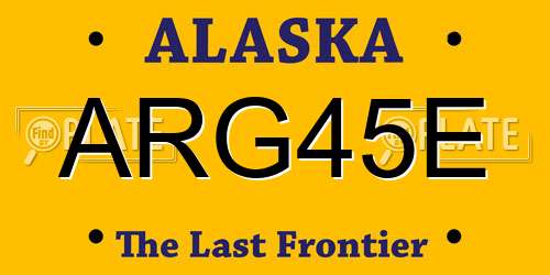 ARG45E Alaska License Plate