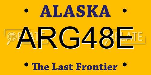 ARG48E Alaska License Plate
