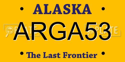 ARGA53 Alaska License Plate