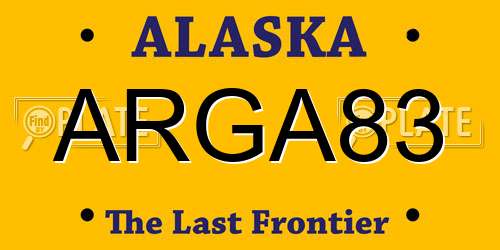 ARGA83 Alaska License Plate