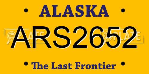 ARS2652 Alaska License Plate
