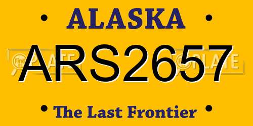 ARS2657 Alaska License Plate
