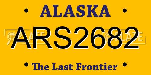 ARS2682 Alaska License Plate