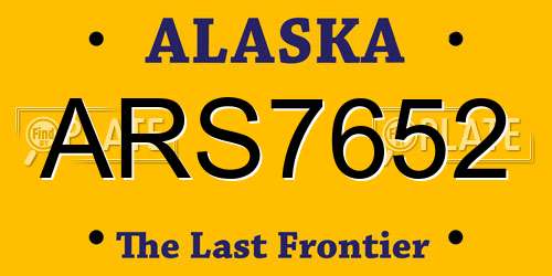 ARS7652 Alaska License Plate