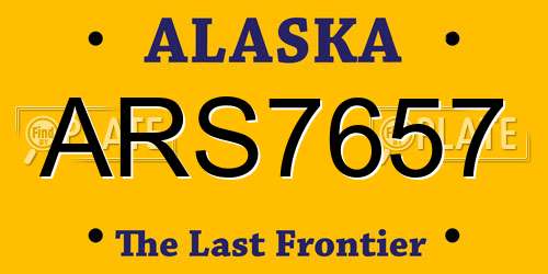 ARS7657 Alaska License Plate