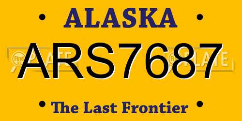 ARS7687 Alaska License Plate