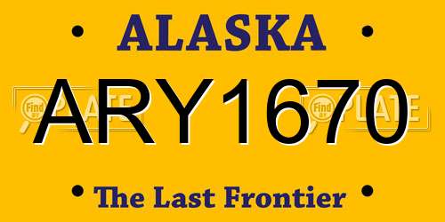 ARY1670 Alaska License Plate