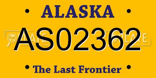 AS02362 Alaska License Plate