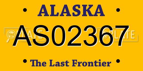 AS02367 Alaska License Plate