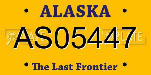 AS05447 Alaska License Plate