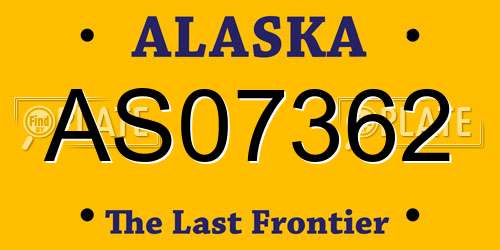 AS07362 Alaska License Plate