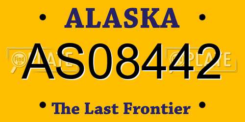 AS08442 Alaska License Plate