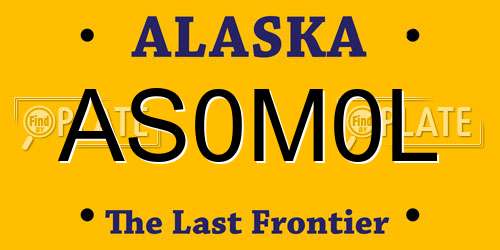 AS0M0L Alaska License Plate