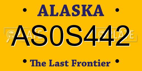 AS0S442 Alaska License Plate