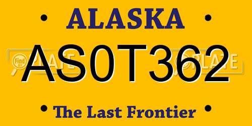AS0T362 Alaska License Plate