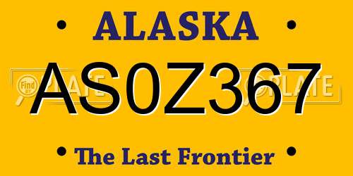 AS0Z367 Alaska License Plate