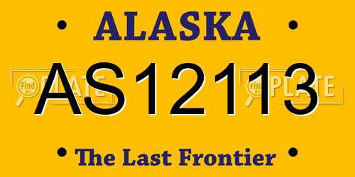 AS12113 Alaska License Plate