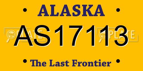 AS17113 Alaska License Plate