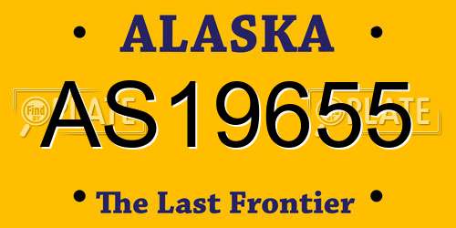 AS19655 Alaska License Plate
