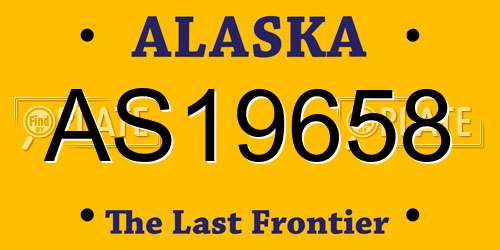 AS19658 Alaska License Plate