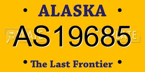 AS19685 Alaska License Plate