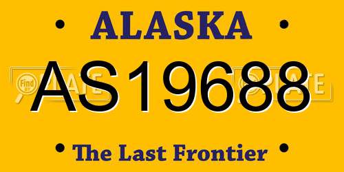 AS19688 Alaska License Plate