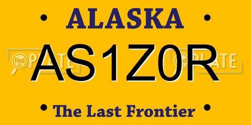 AS1Z0R Alaska License Plate