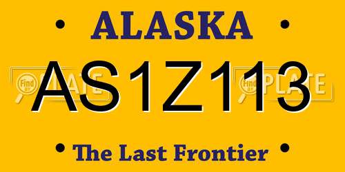 AS1Z113 Alaska License Plate
